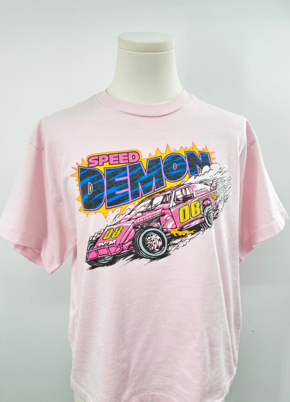 RE/DONE Pink Vintage Graphic T-shirt Speed Demon Boxy Cotton Tee XS
